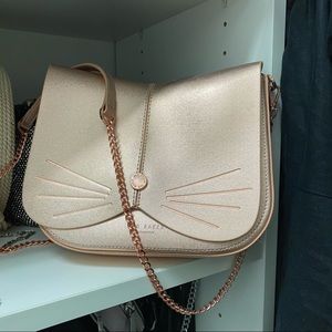 Ted Baker Rose Gold Leather Cat Purse
